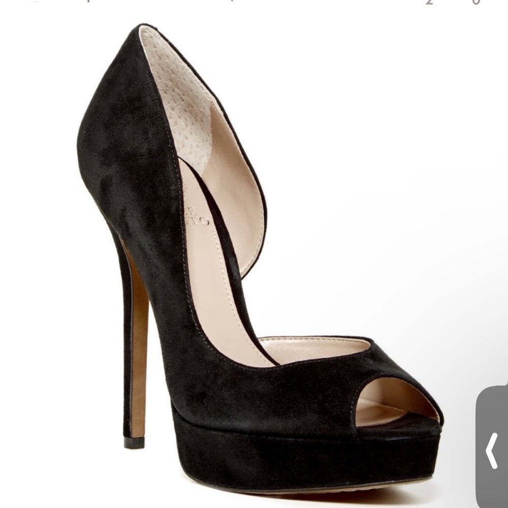Vince Camuto platform peep toe pump